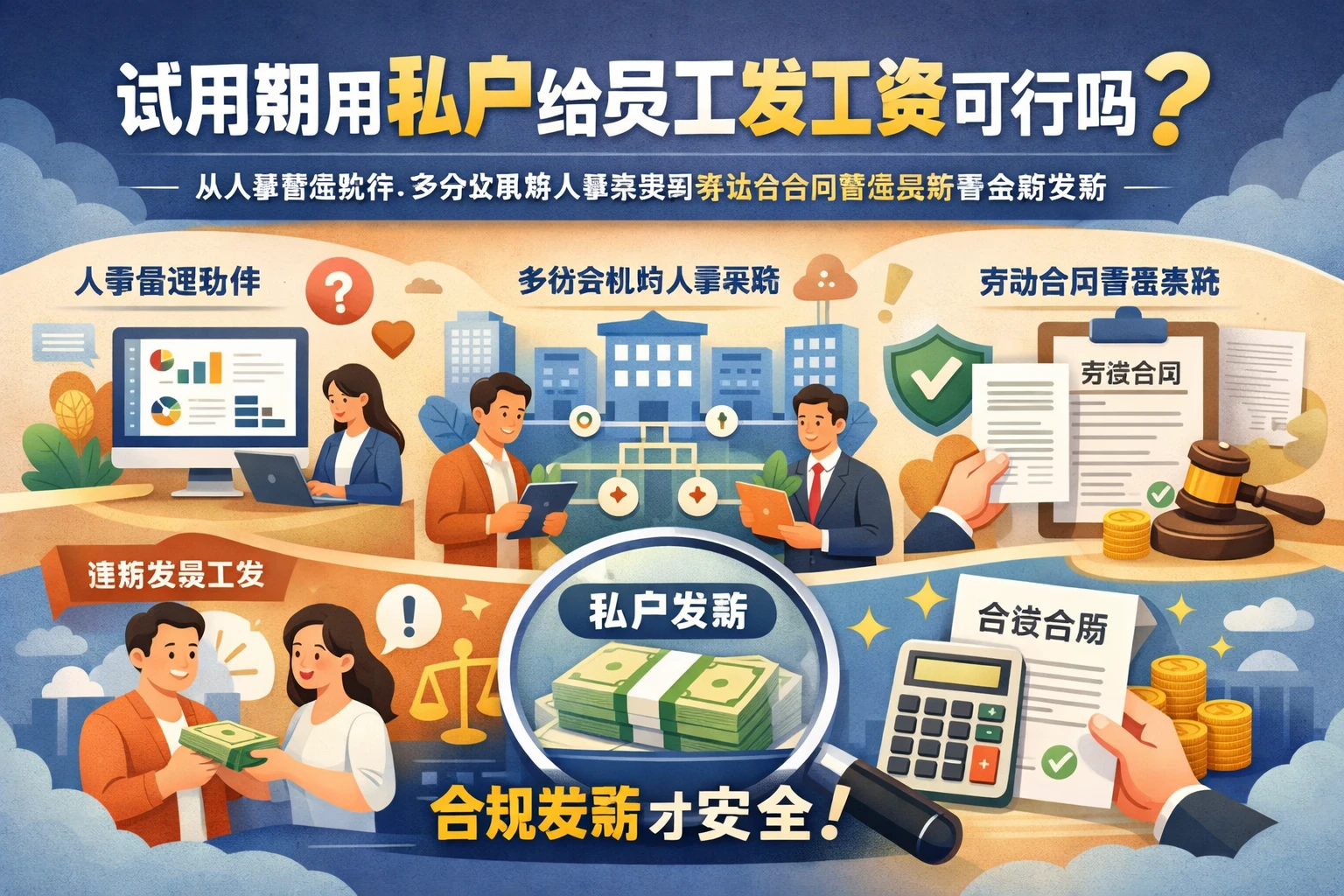 试用期用私户给员工发工资可行吗?从人事管理软件、多分支机构人事系统到劳动合同管理系统看合规发薪