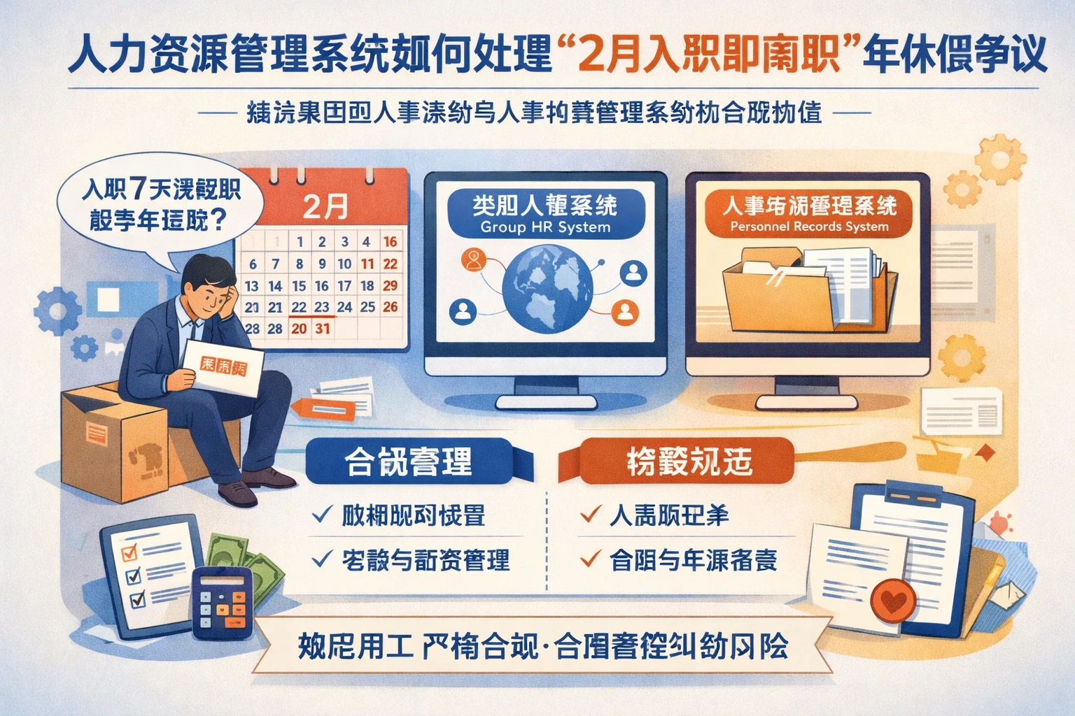 人力资源管理系统如何处理“2月入职即离职”年休假争议——兼谈集团型人事系统与人事档案管理系统的合规价值