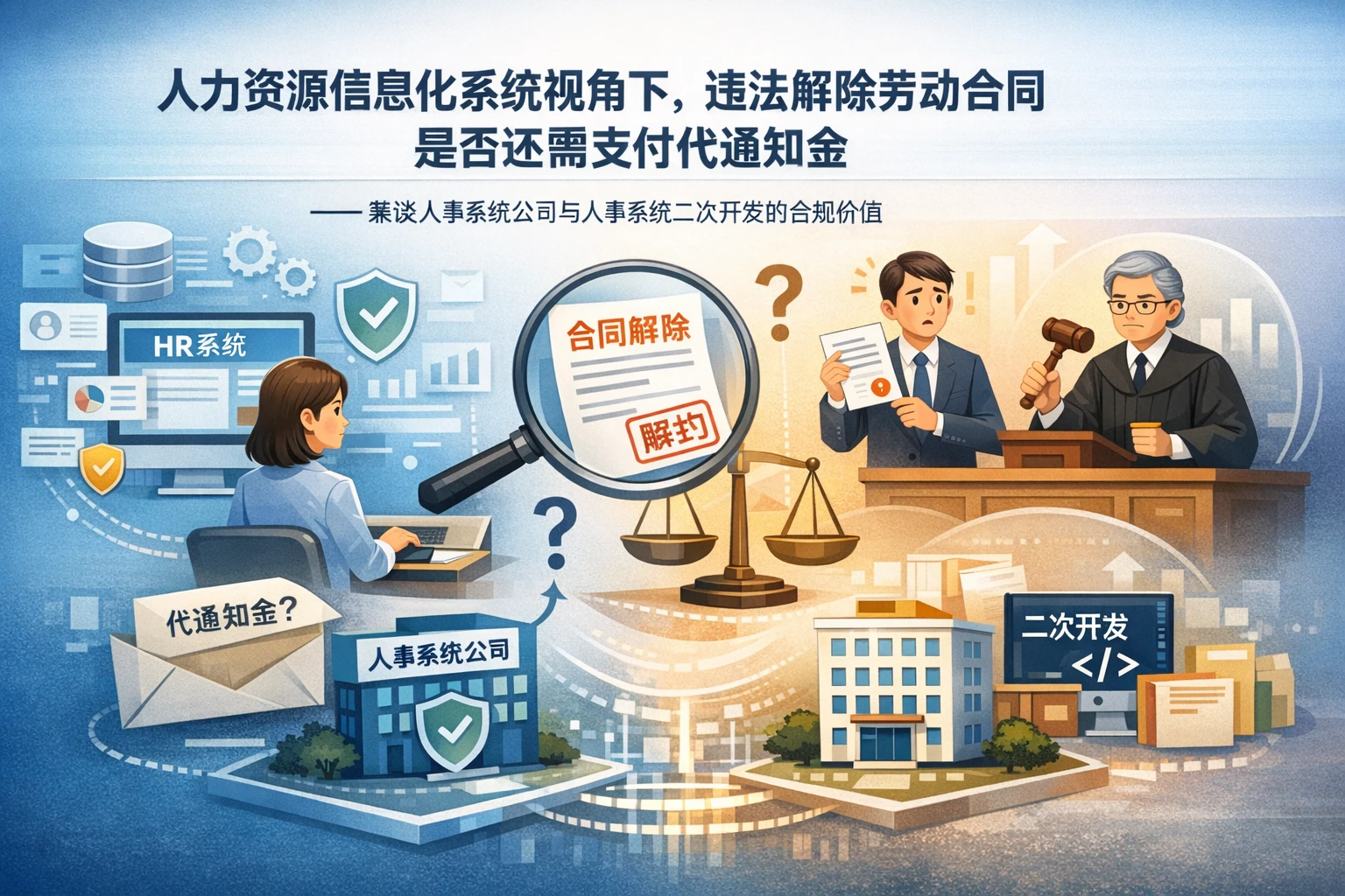 人力资源信息化系统视角下,违法解除劳动合同是否还需支付代通知金——兼谈人事系统公司与人事系统二次开发的合规价值
