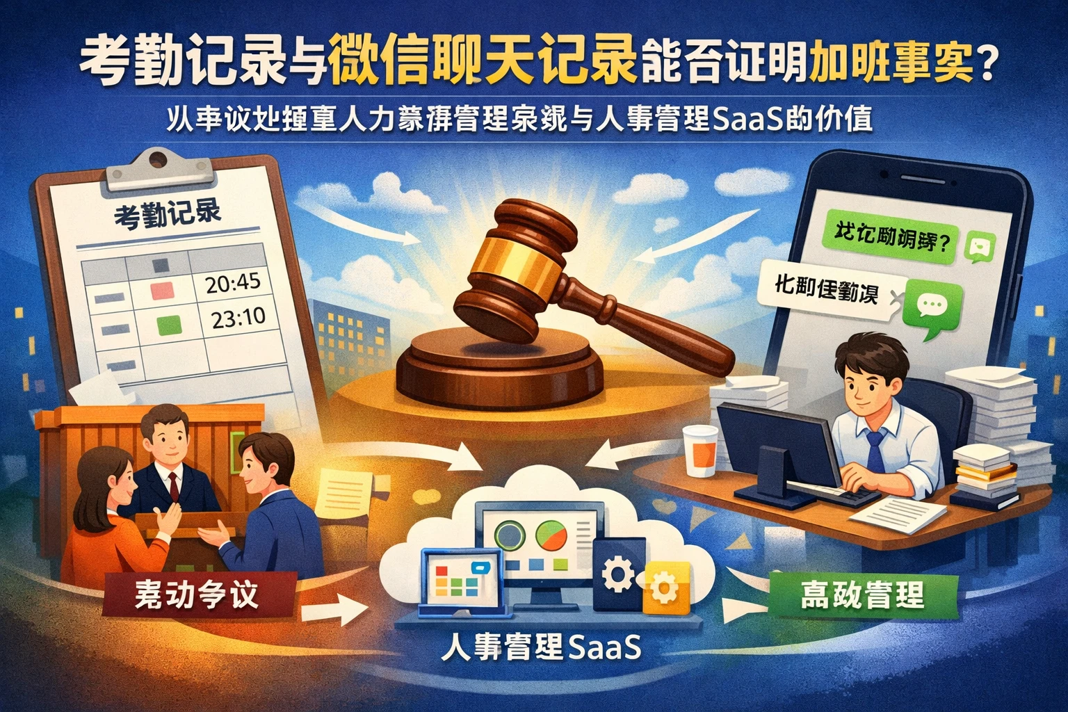 考勤记录与微信聊天记录能否证明加班事实？从争议处理看人力资源管理系统与人事管理SaaS的价值