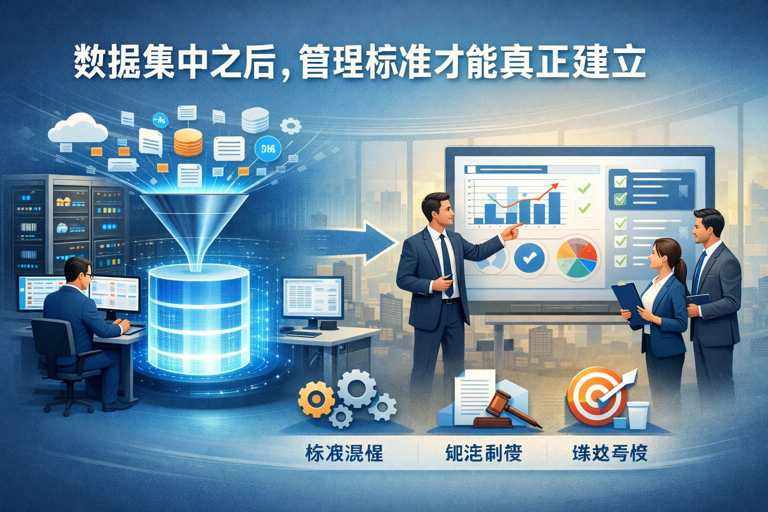 数据集中之后，管理标准才能真正建立