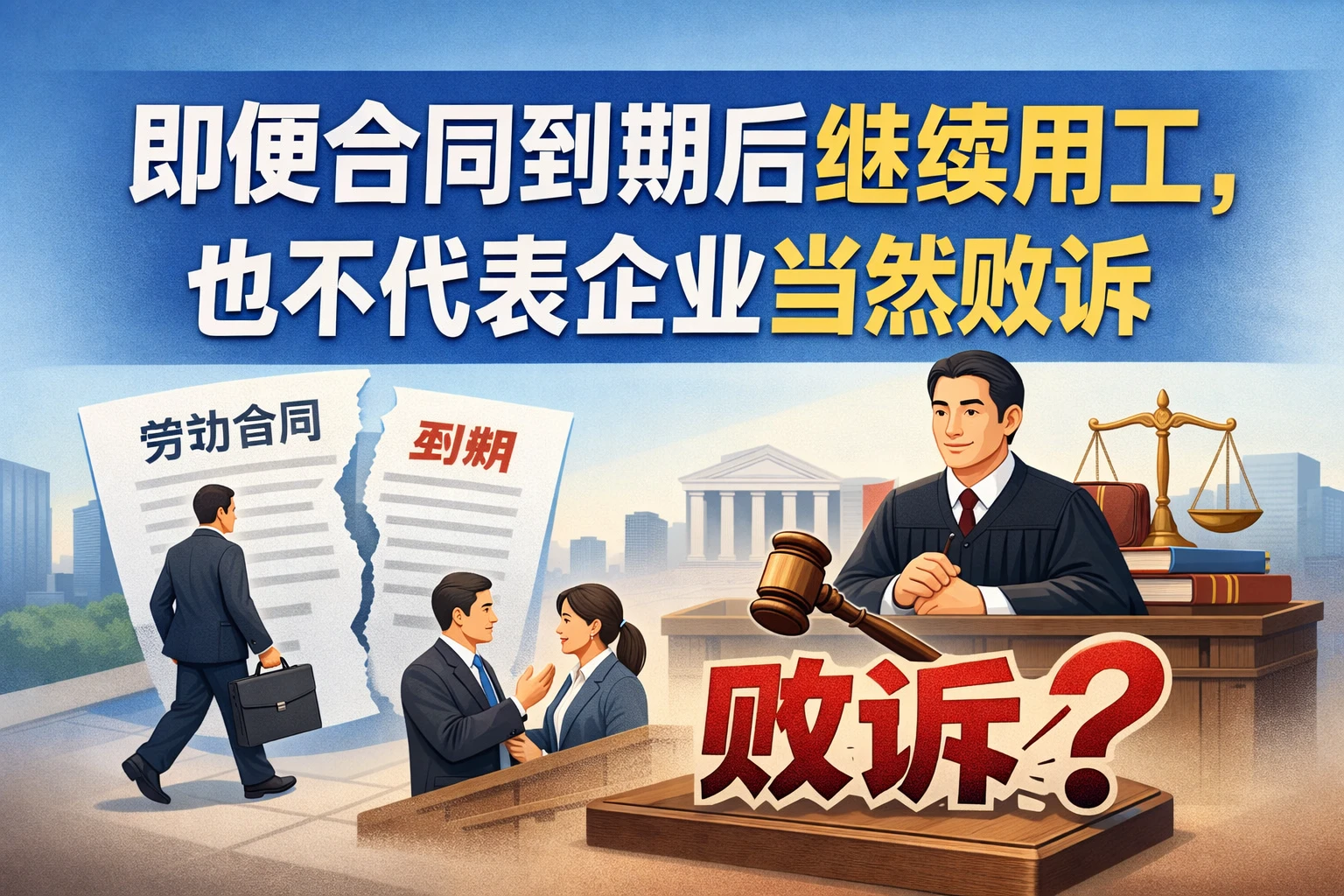 即便合同到期后继续用工，也不代表企业当然败诉