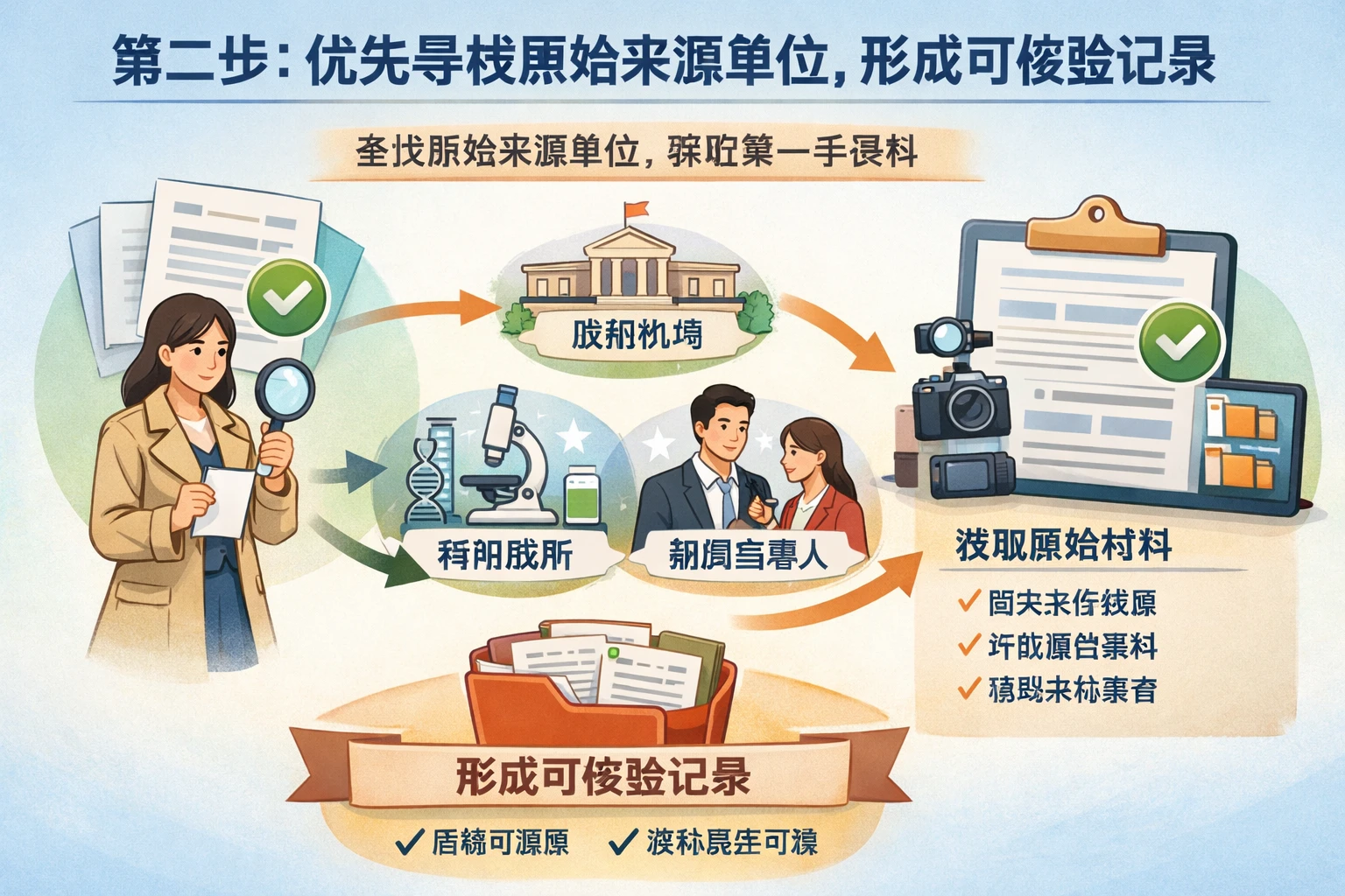 第二步：优先寻找原始来源单位，形成可核验记录