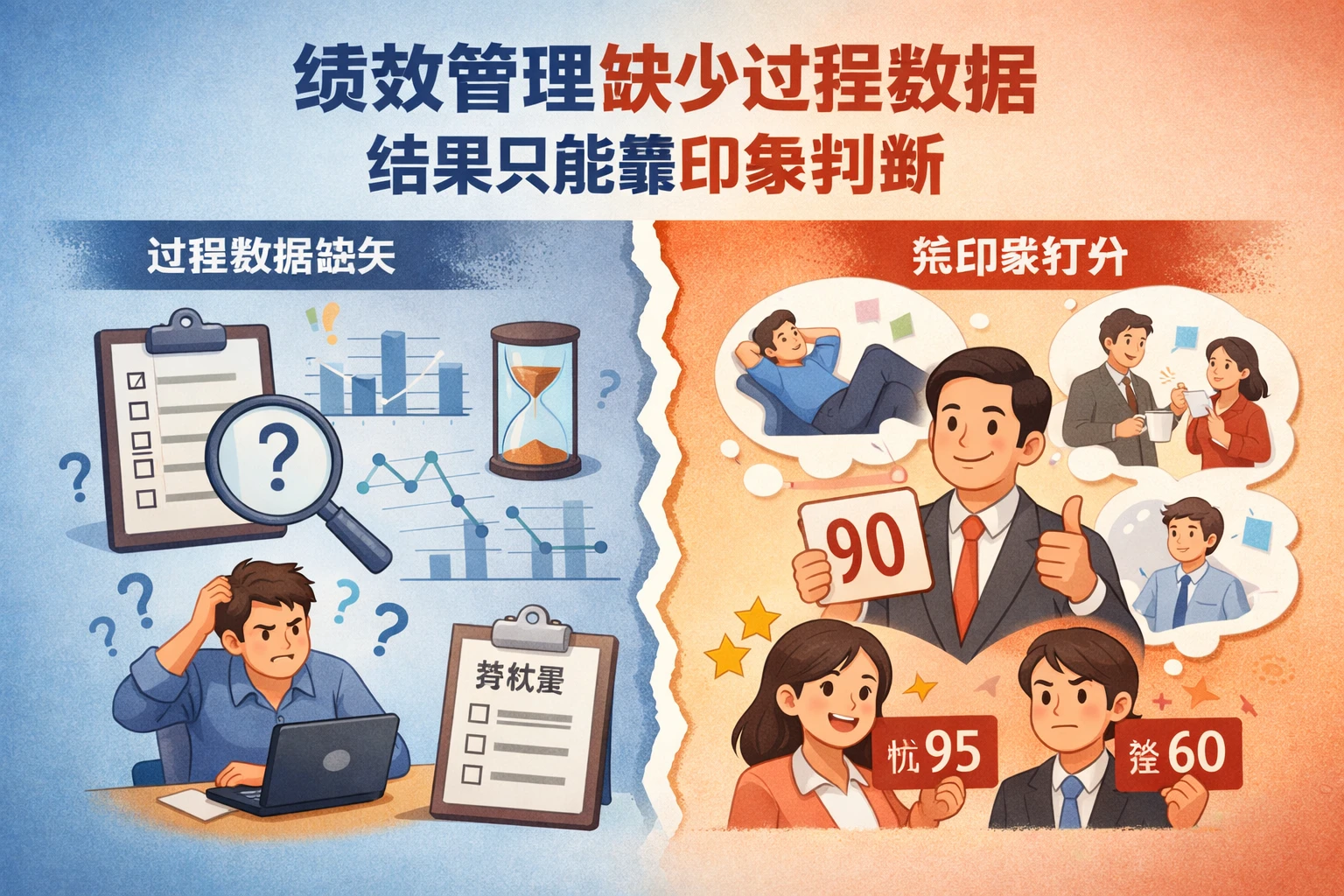 绩效管理缺少过程数据,结果只能靠印象判断