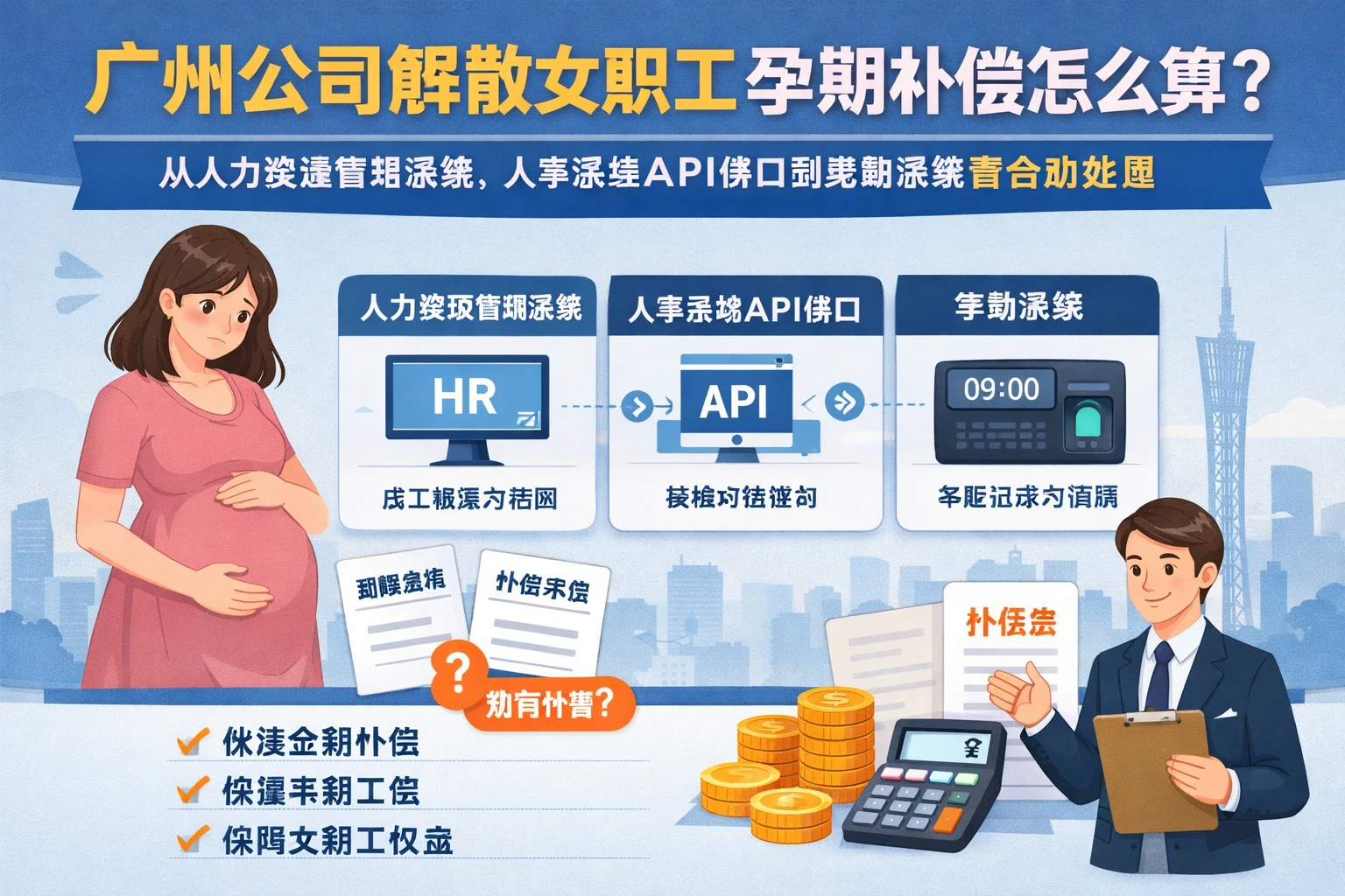 广州公司解散女职工孕期补偿怎么算？从人力资源管理系统、人事系统API接口到考勤系统看合规处理