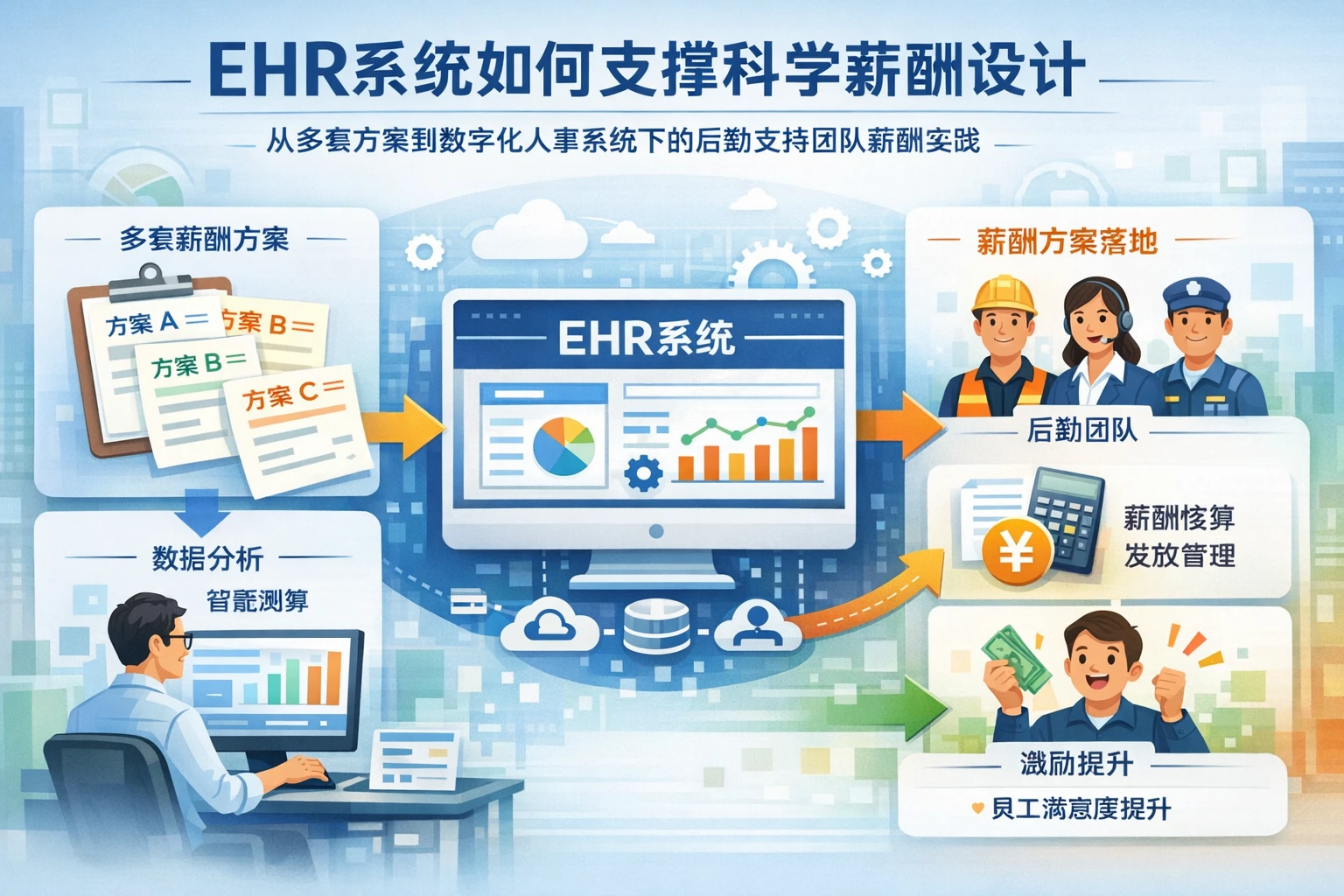 ehr系统如何支撑科学薪酬设计：从多套方案到数字化人事系统下的后勤支持团队薪酬实践