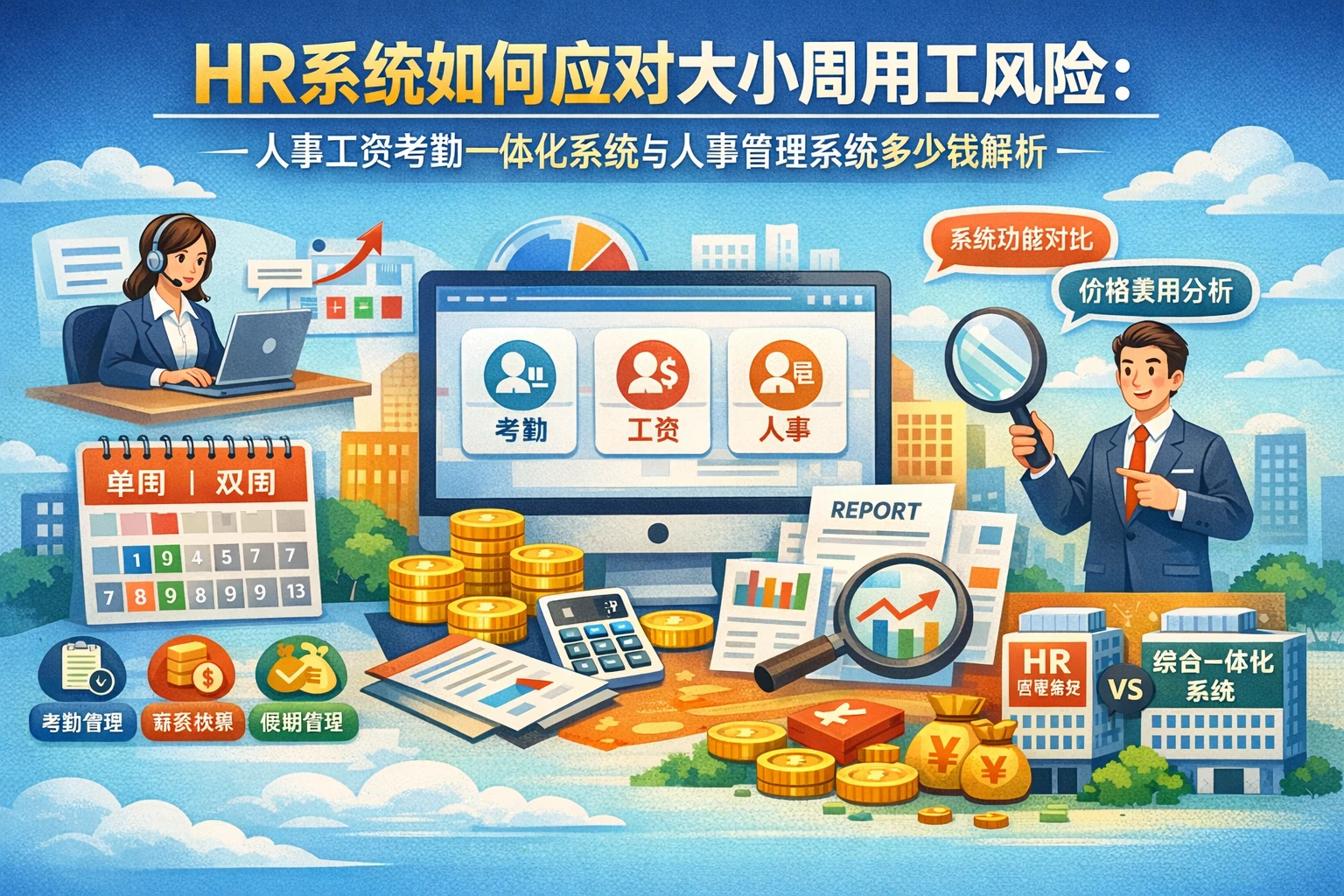 HR系统如何应对大小周用工风险：人事工资考勤一体化系统与人事管理系统多少钱解析