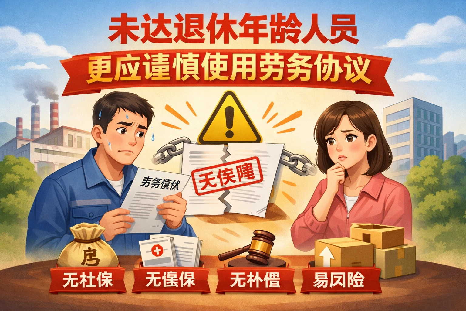 未达退休年龄人员,更应谨慎使用劳务协议