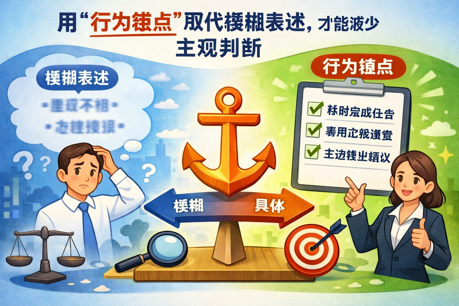 用“行为锚点”取代模糊表述，才能减少主观判断