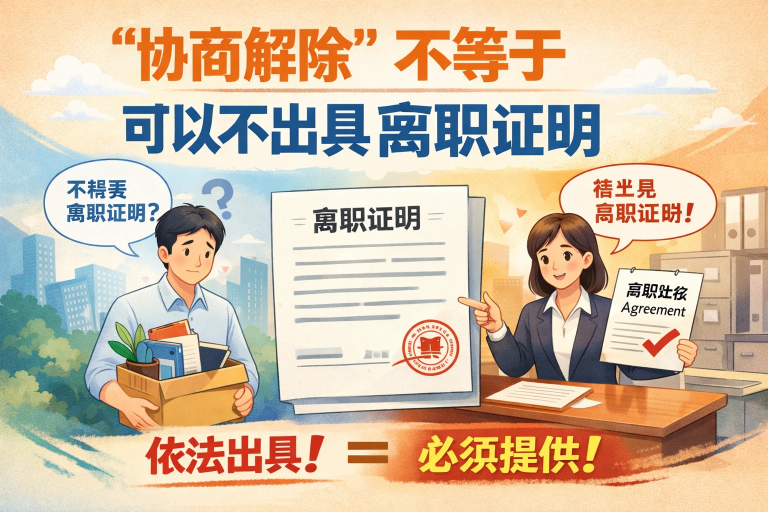 协商解除不等于可以不出具离职证明