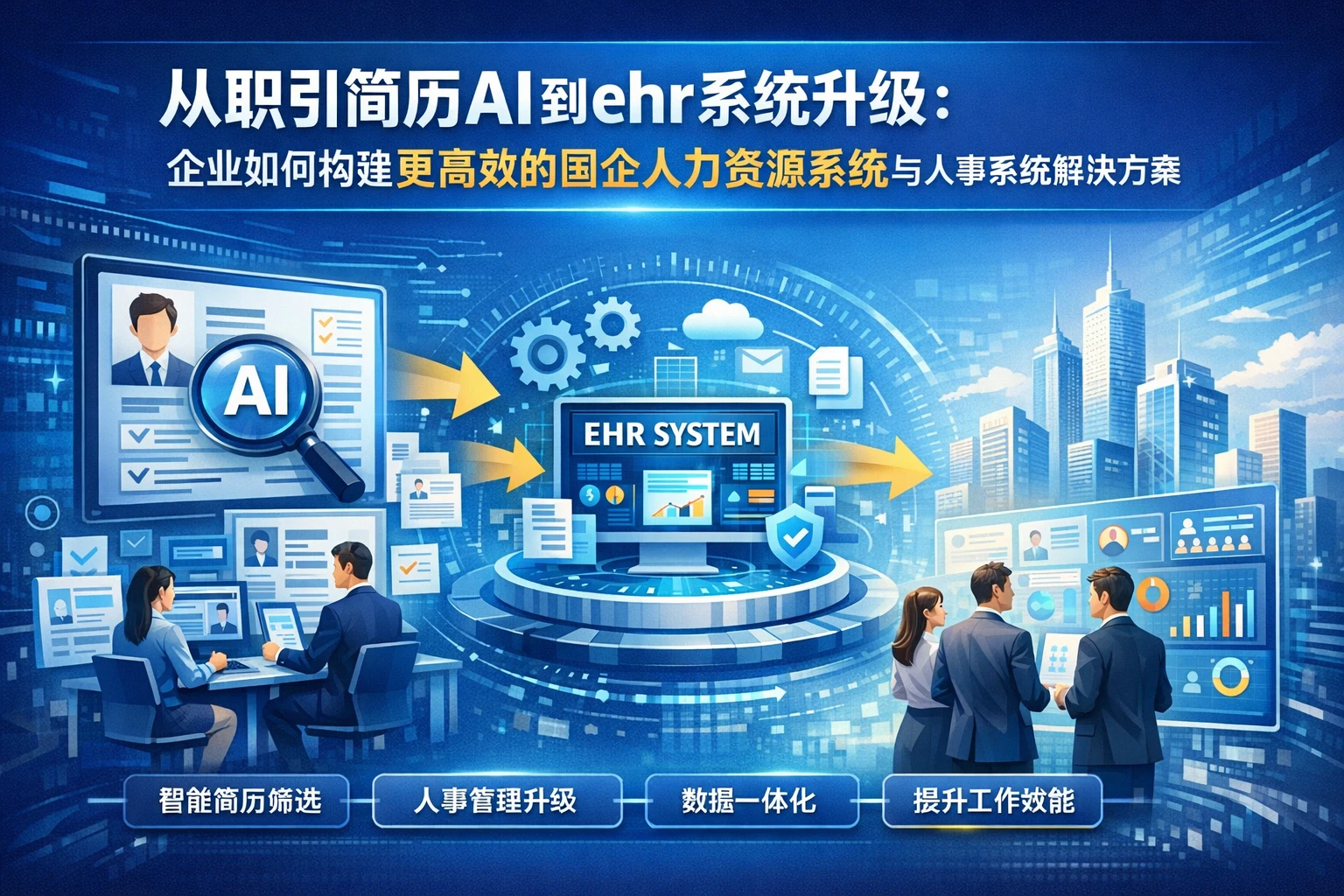 从职引简历AI到ehr系统升级：企业如何构建更高效的国企人力资源系统与人事系统解决方案