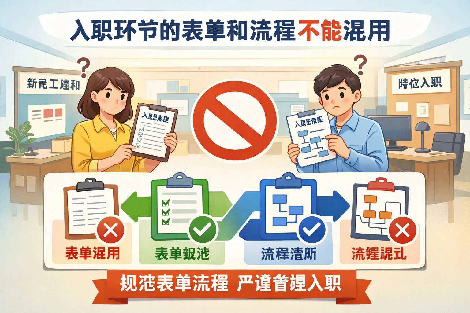 入职环节的表单和流程不能混用