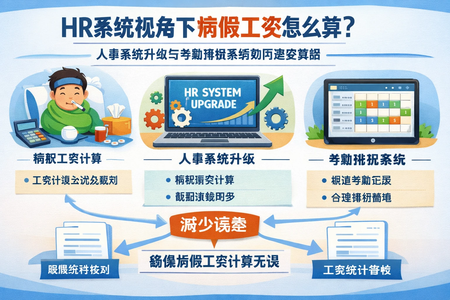 HR系统视角下病假工资怎么算：人事系统升级与考勤排班系统如何避免算错
