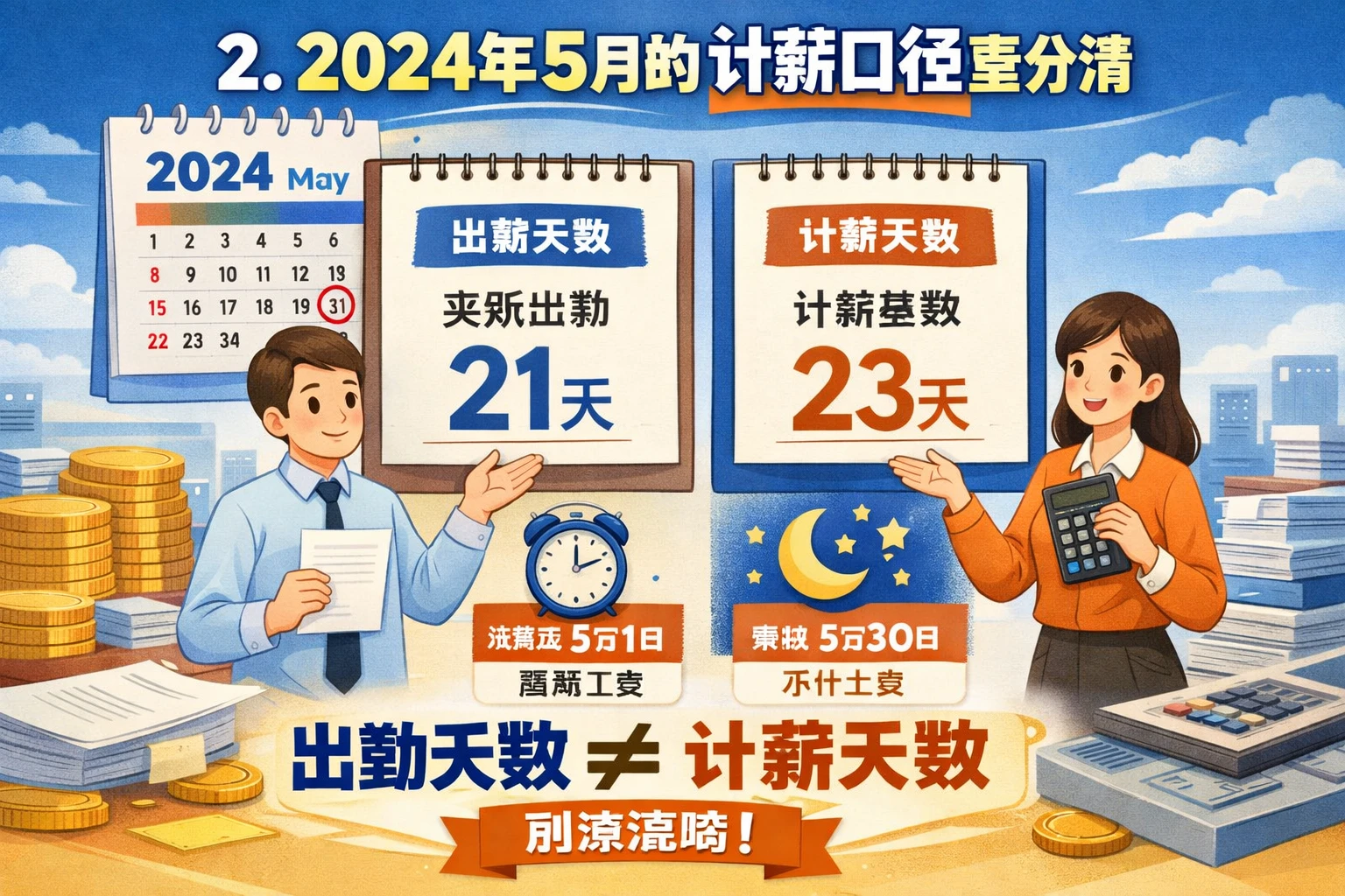 2. 2024年5月的计薪口径要分清