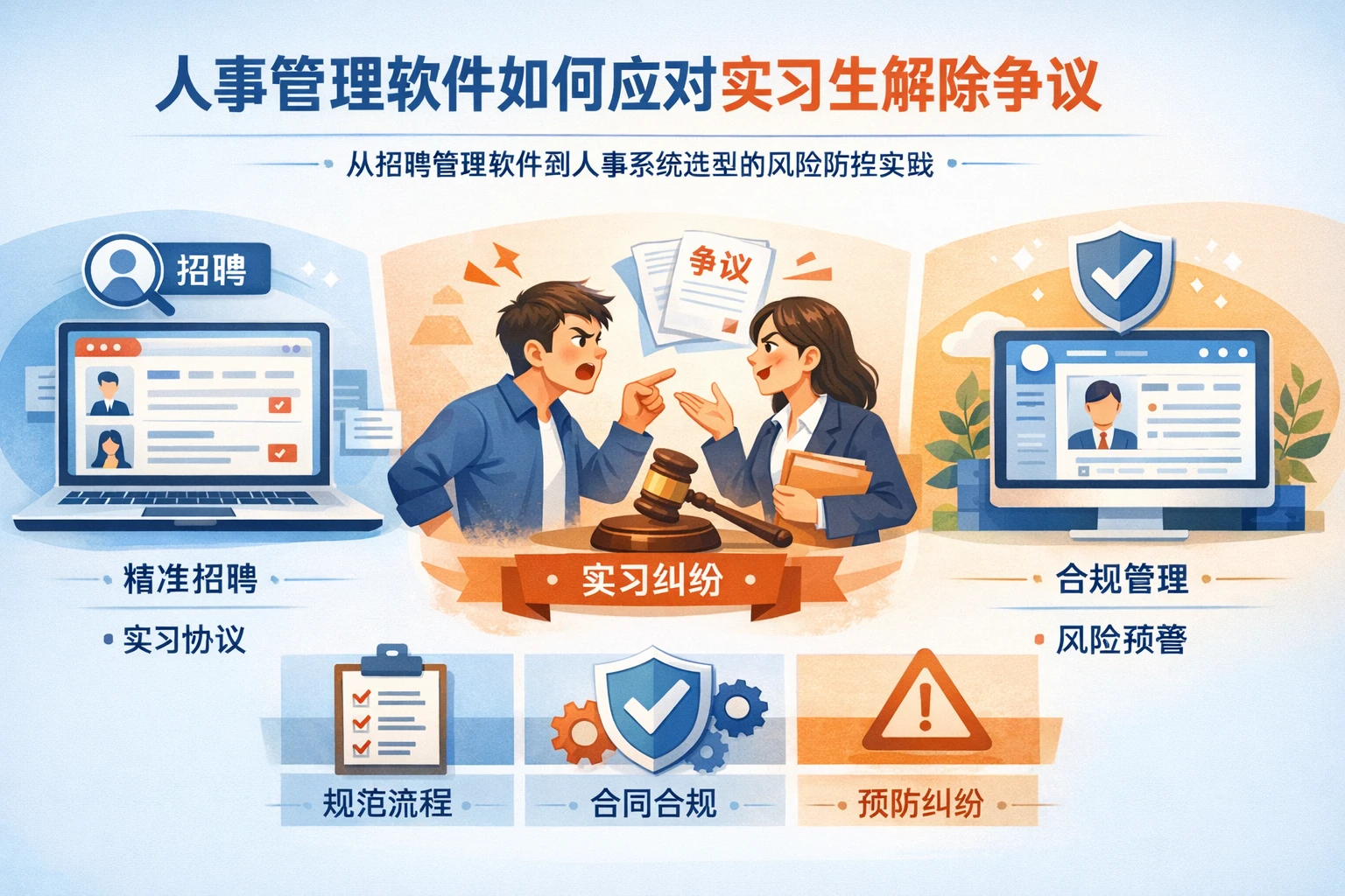 人事管理软件如何应对实习生解除争议：从招聘管理软件到人事系统选型的风险防控实践