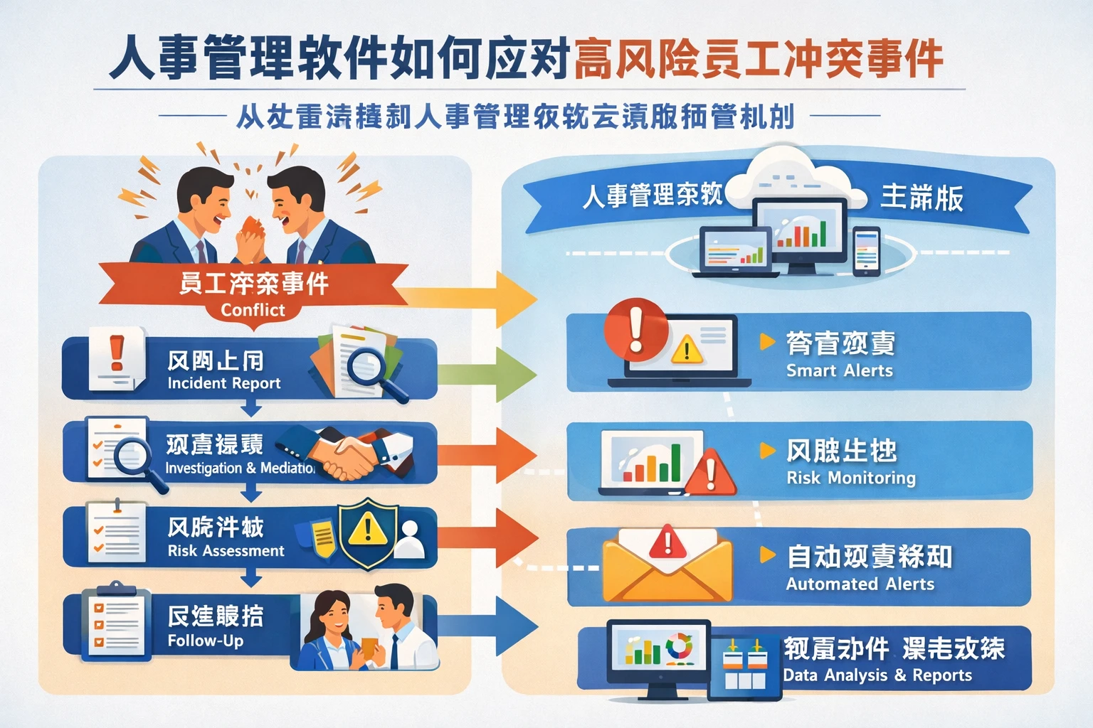 人事管理软件如何应对高风险员工冲突事件：从处置流程到人事管理系统云端版预警机制