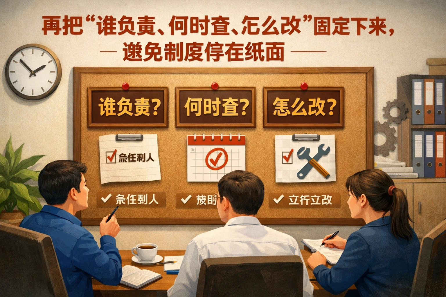 再把“谁负责、何时查、怎么改”固定下来,避免制度停在纸面
