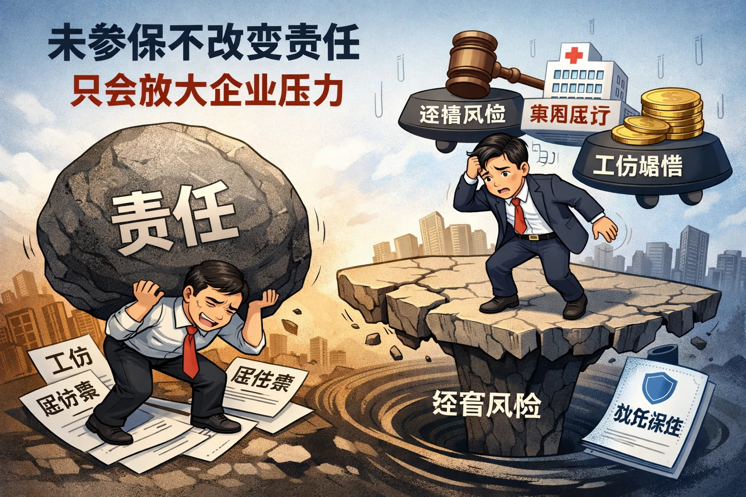 未参保不改变责任,只会放大企业压力