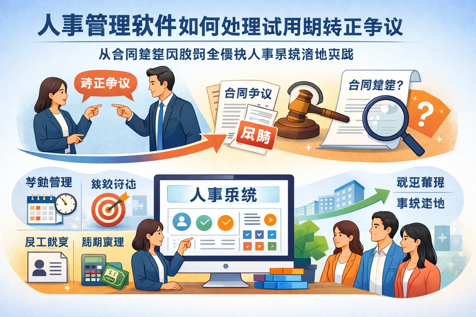 人事管理软件如何处理试用期转正争议：从合同续签风险到全模块人事系统落地实践