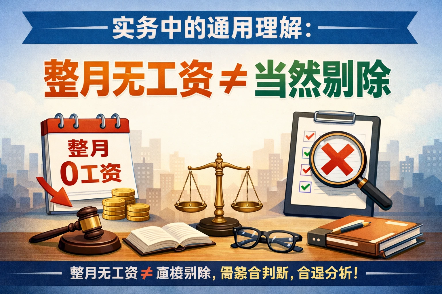 实务中的通用理解：整月无工资，不等于当然剔除