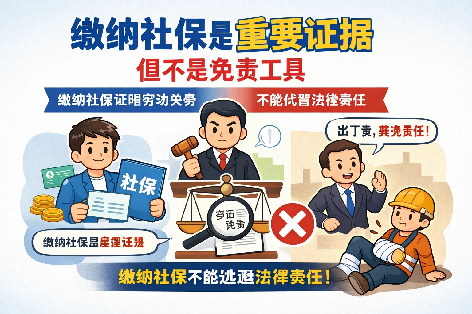 2. 缴纳社保是重要证据,但不是免责工具