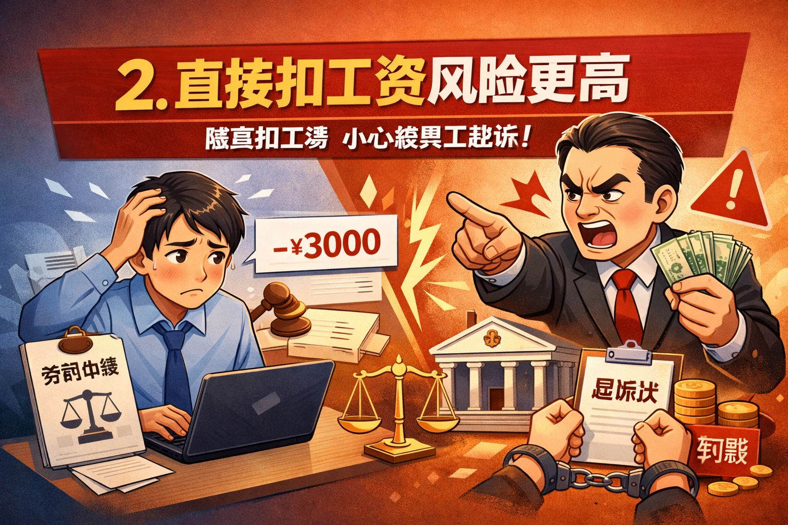 2. 直接扣工资风险更高