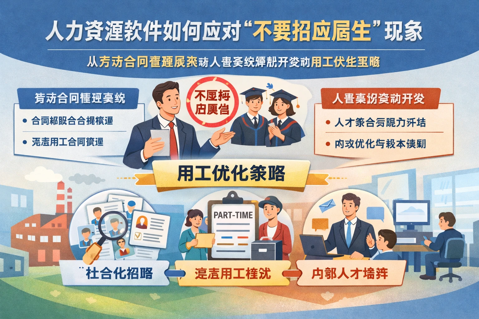 人力资源软件如何应对“不要招应届生”现象：从劳动合同管理系统到人事系统定制开发的用工优化思路