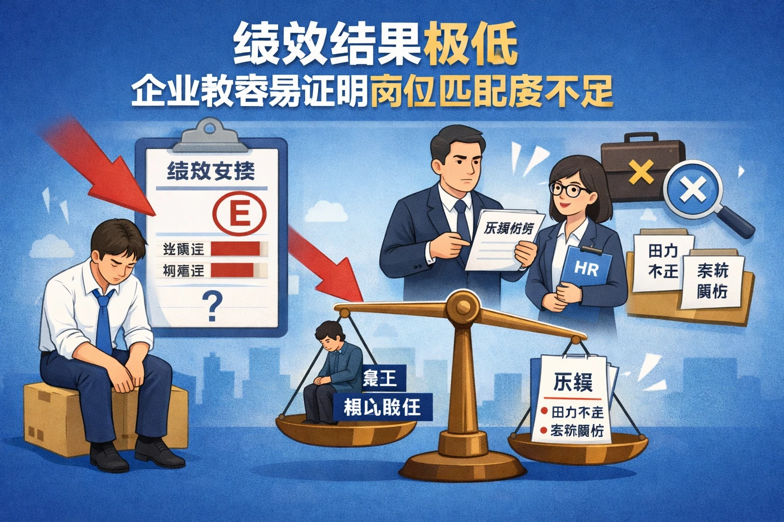 绩效结果极低,企业较容易证明岗位匹配度不足