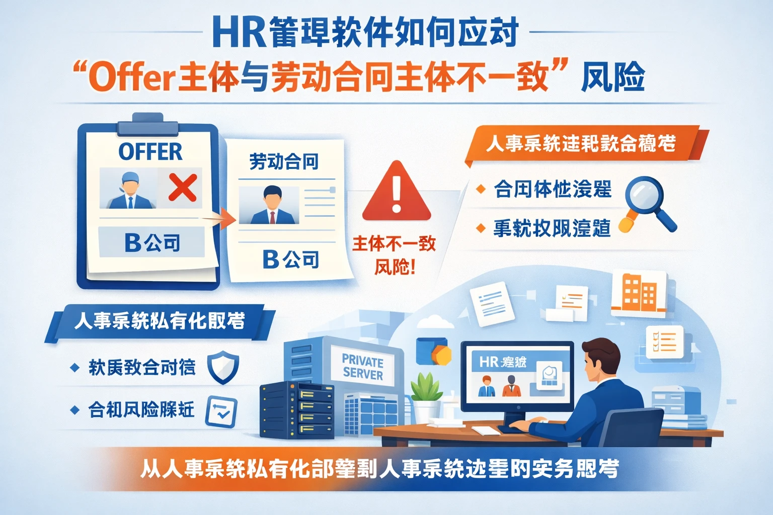 HR管理软件如何应对“Offer主体与劳动合同主体不一致”风险：从人事系统私有化部署到人事系统选型的实务思考