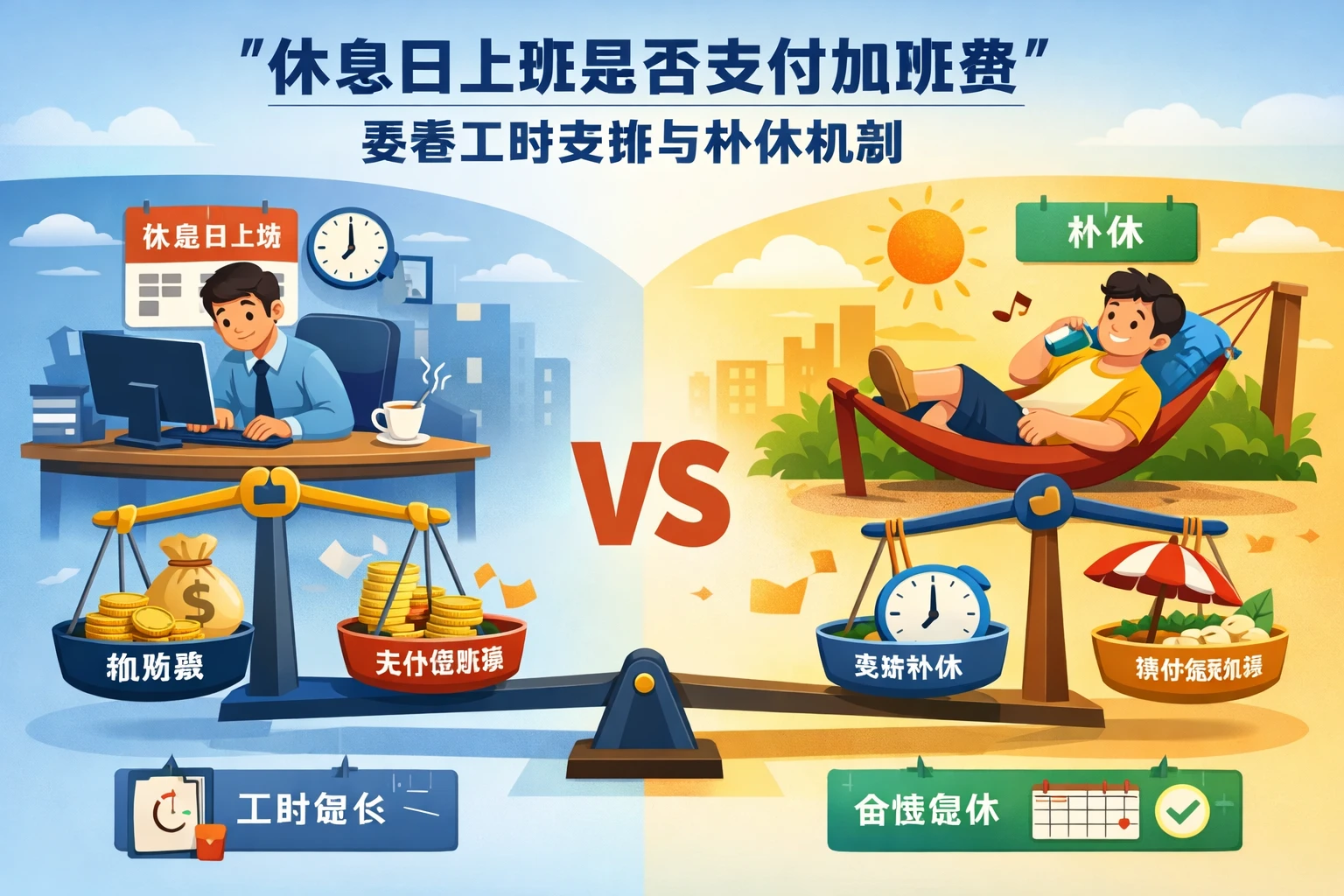 休息日上班是否支付加班费，要看工时安排与补休机制