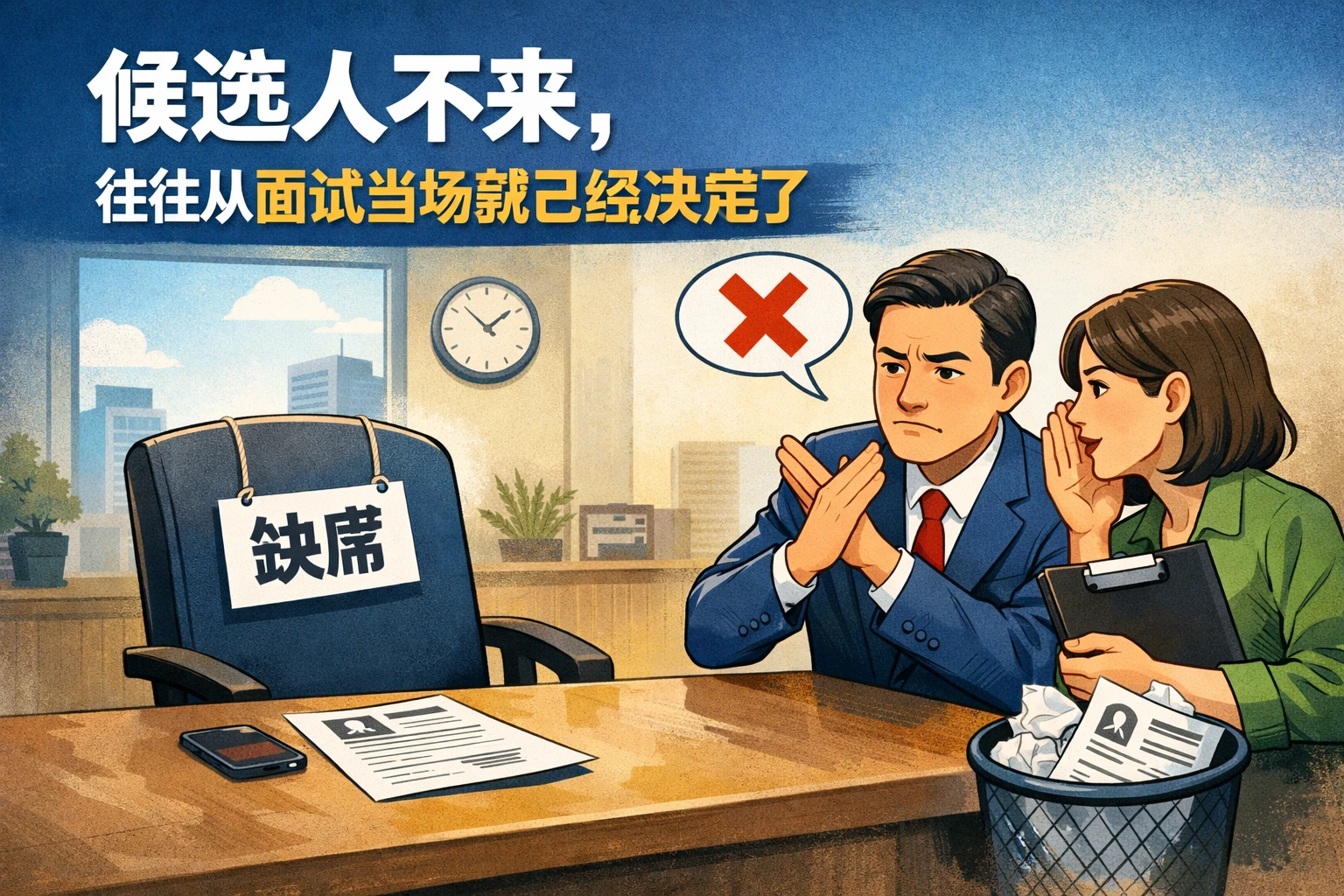 候选人不来,往往从面试当场就已经决定了