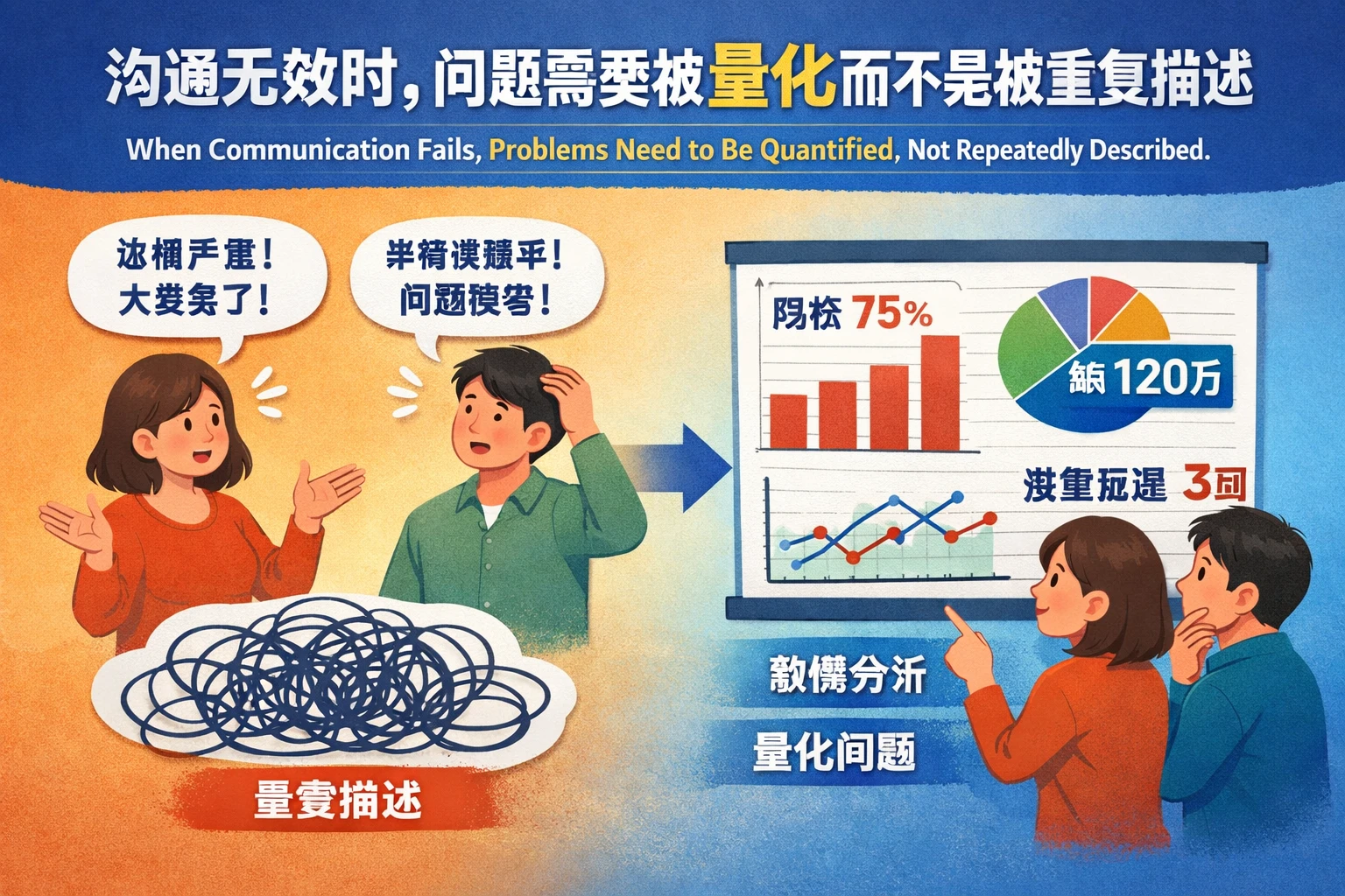 沟通无效时，问题需要被量化而不是被重复描述