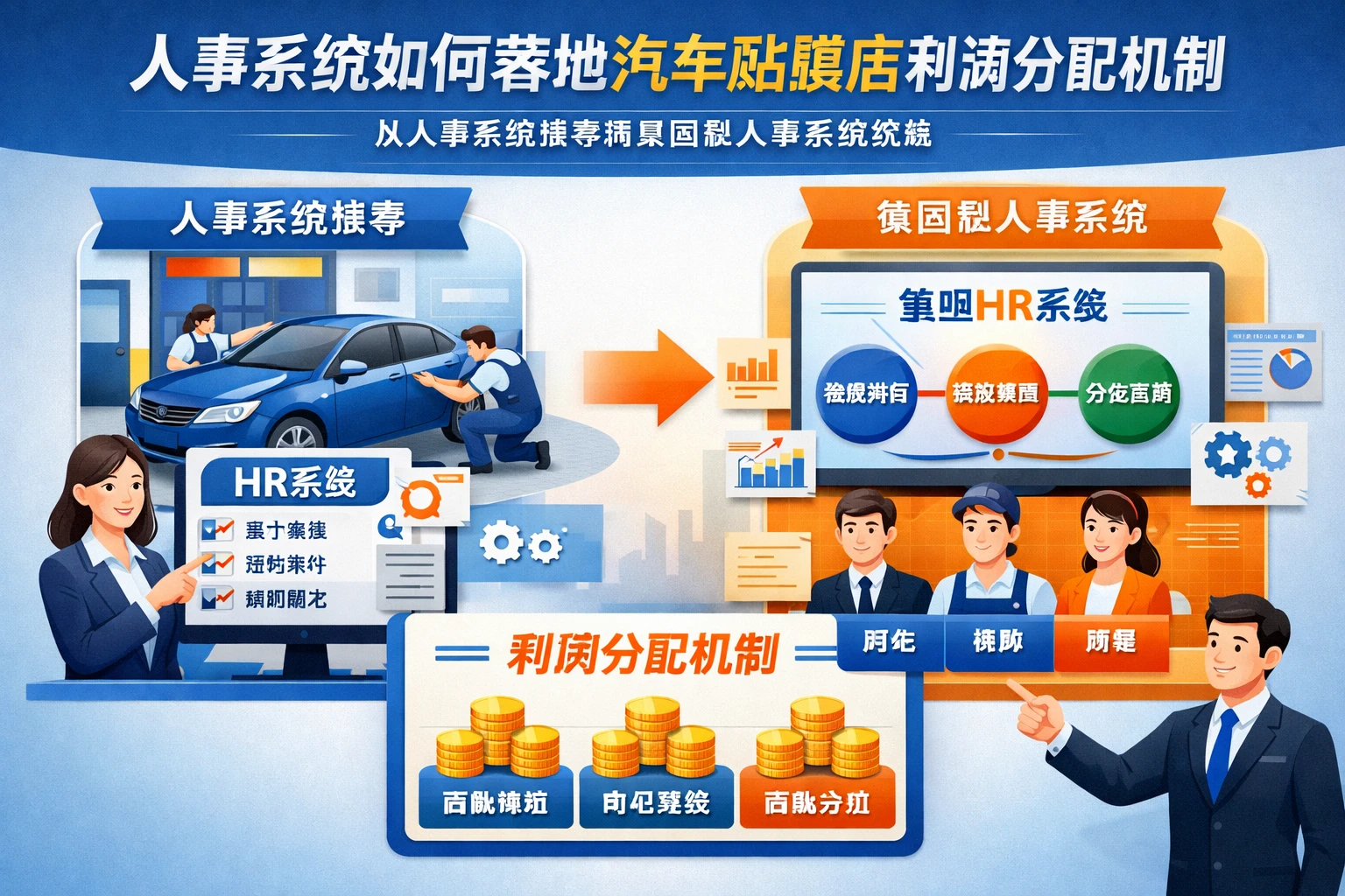 人事系统如何落地汽车贴膜店利润分配机制:从人事系统推荐到集团型人事系统实践