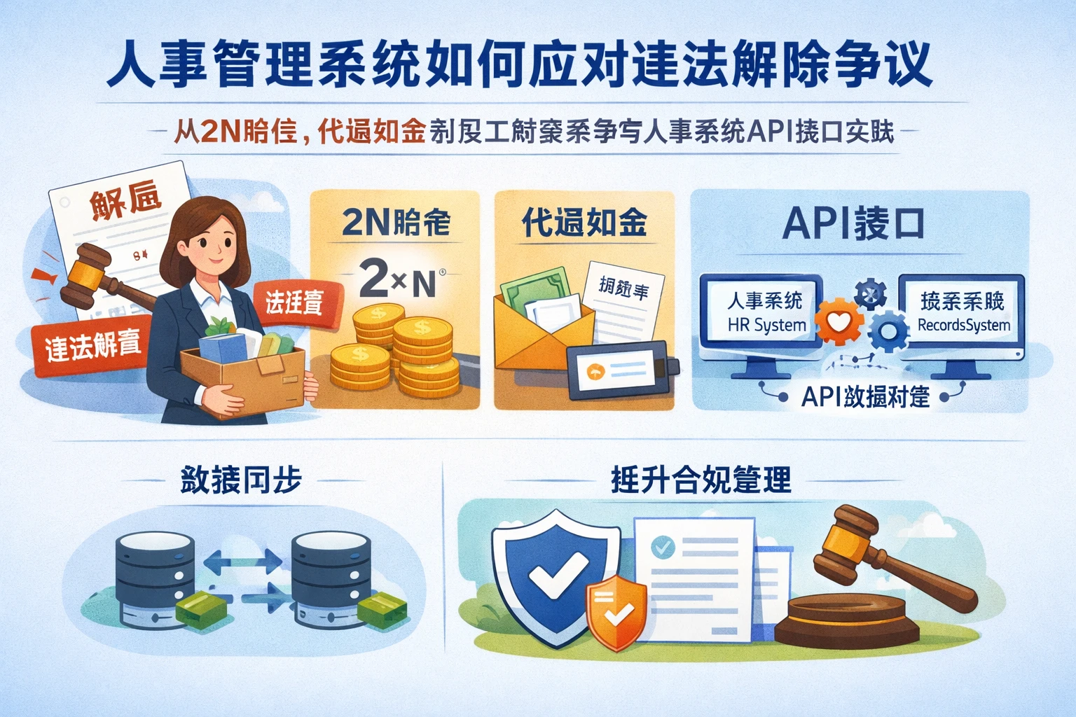 人事管理系统如何应对违法解除争议:从2N赔偿、代通知金到员工档案系统与人事系统API接口实践