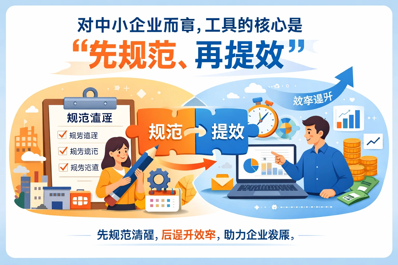 对中小企业而言，工具的核心是“先规范，再提效”