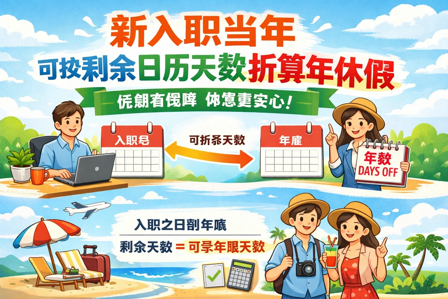 新入职当年可按剩余日历天数折算年休假