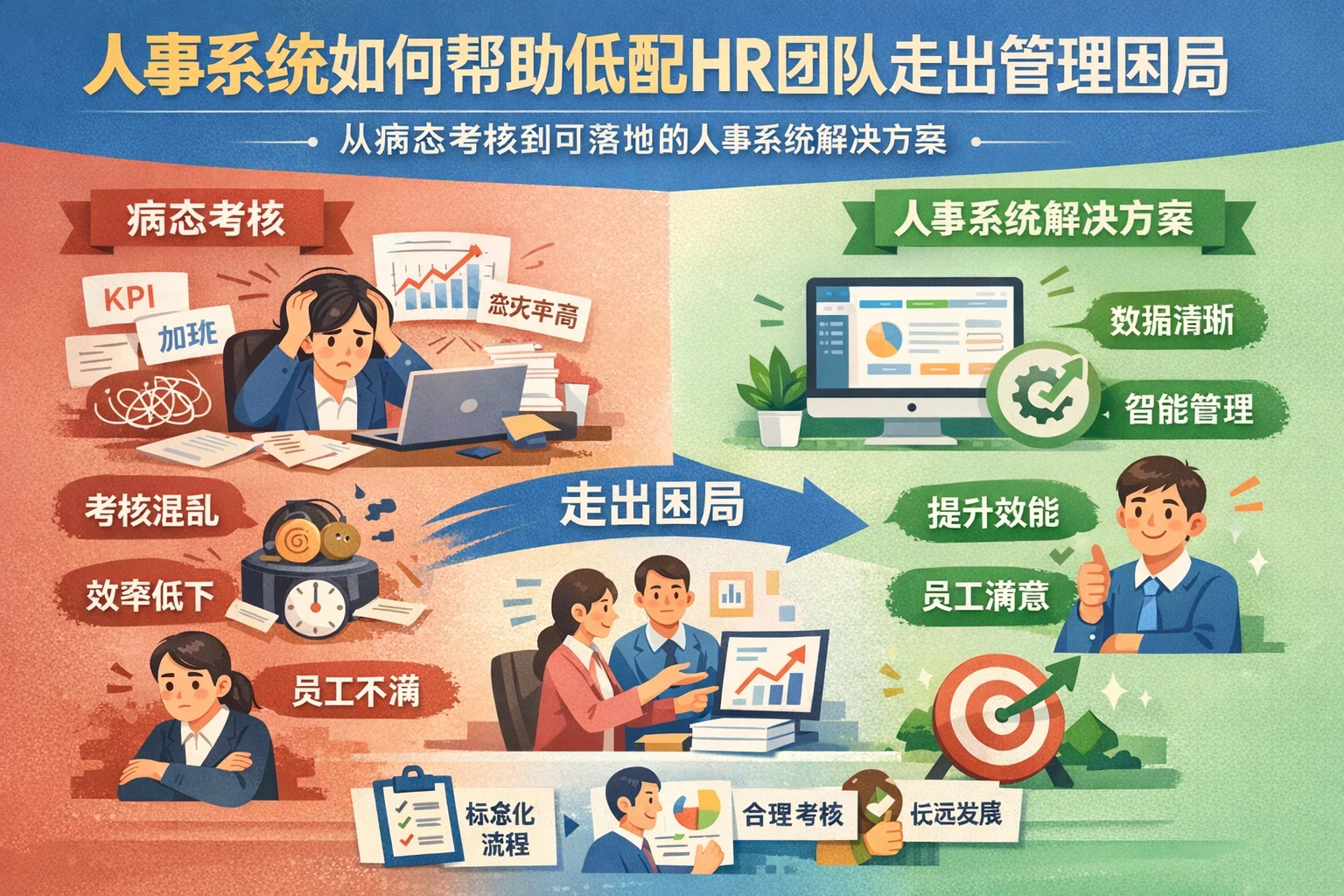 人事系统如何帮助低配HR团队走出管理困局：从病态考核到可落地的人事系统解决方案