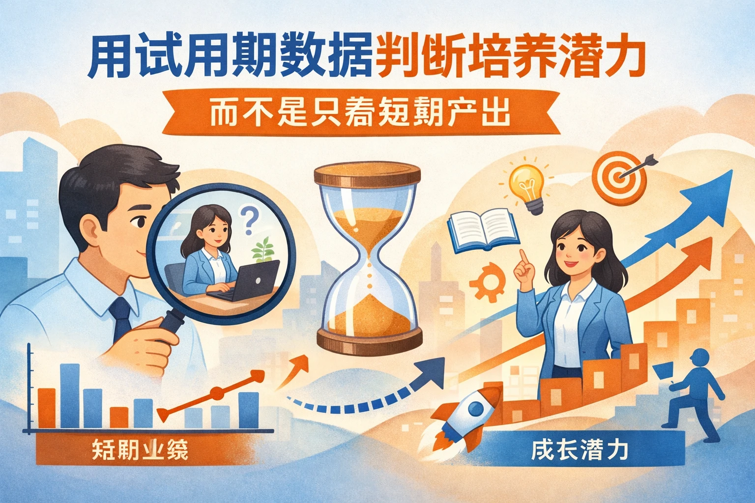 用试用期数据判断培养潜力，而不是只看短期产出