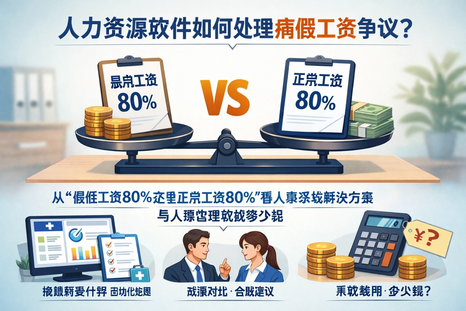 人力资源软件如何处理病假工资争议：从“最低工资80%还是正常工资80%”看人事系统解决方案与人事管理系统多少钱