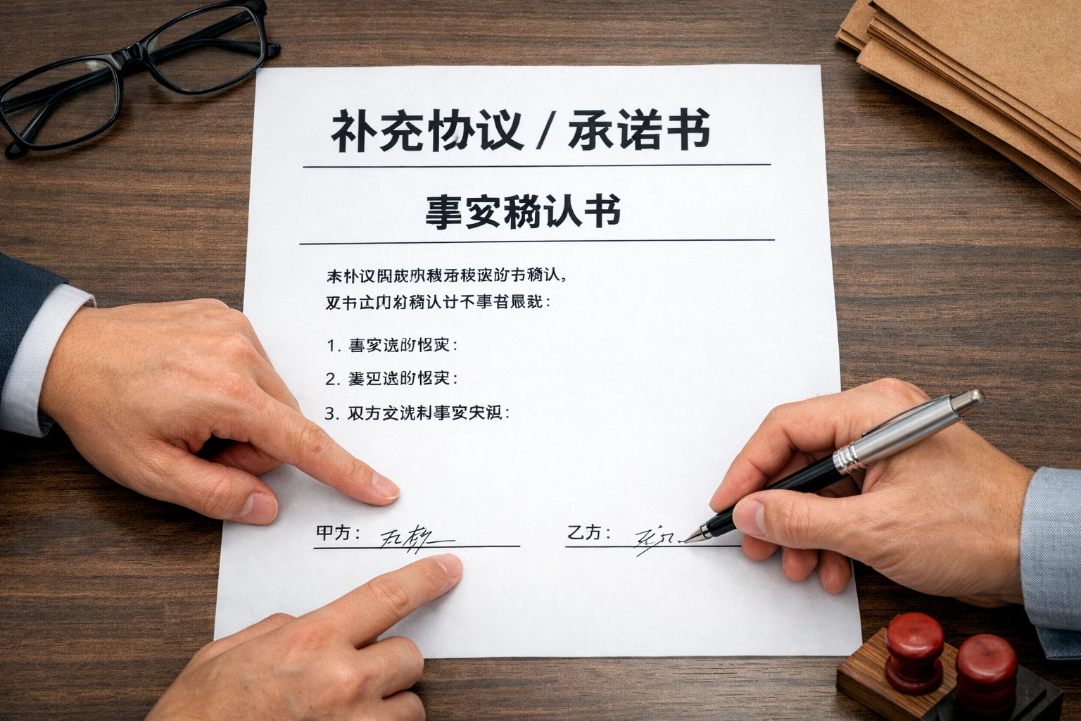 补充协议或承诺书可以签，但重点不是免责，而是事实确认