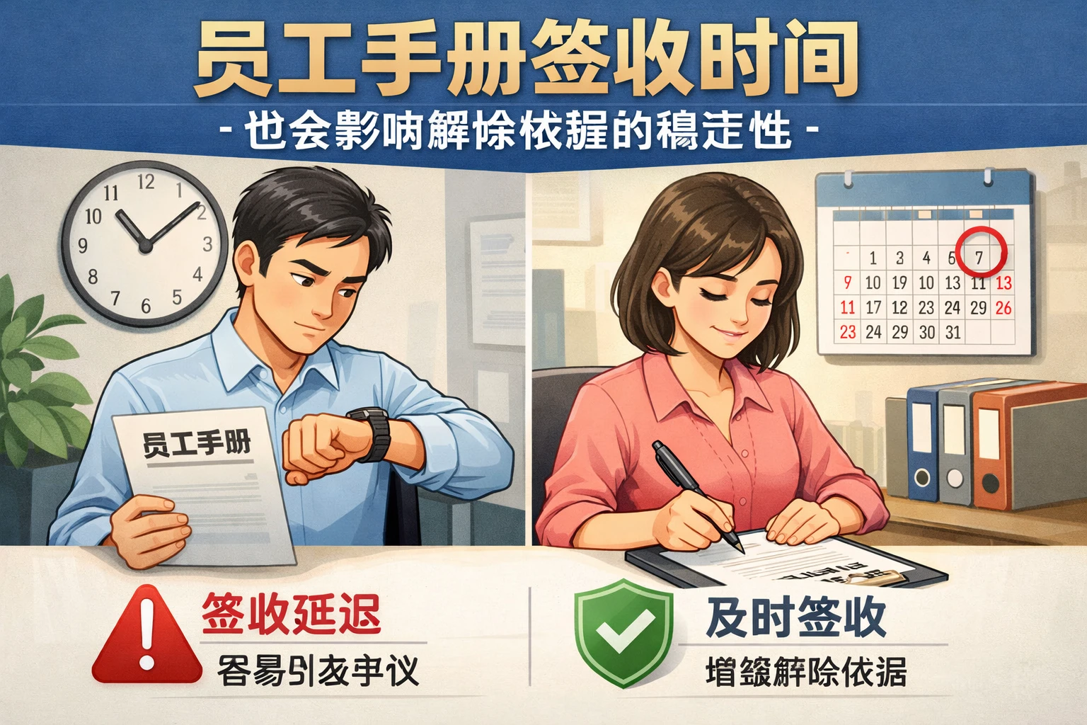 员工手册签收时间，也会影响解除依据的稳定性