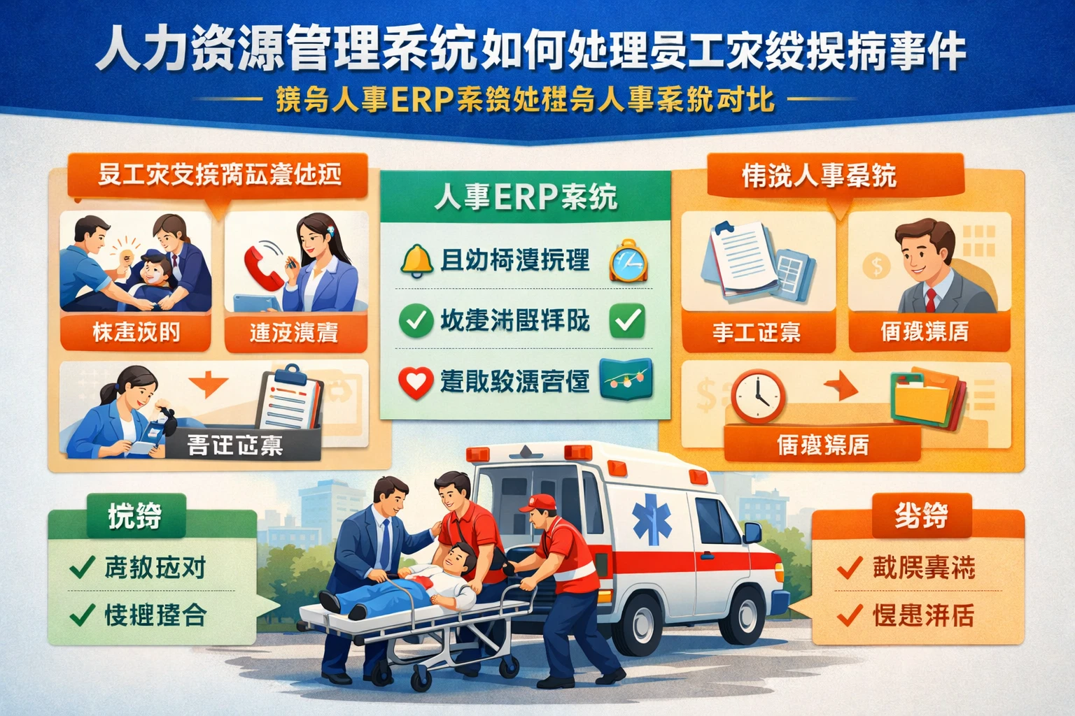 人力资源管理系统如何处理员工突发疾病事件：兼谈人事ERP系统选型与人事系统对比