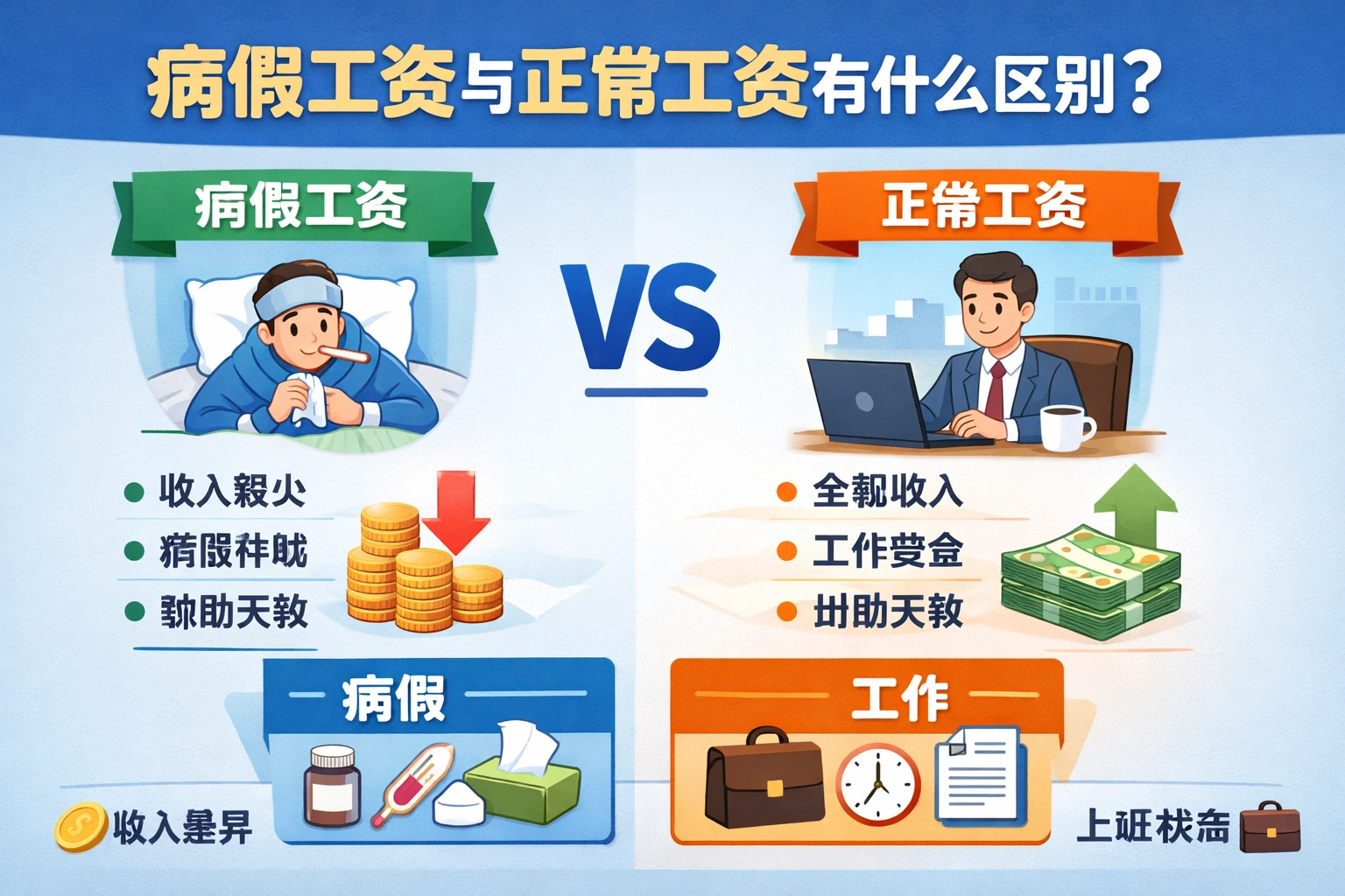 病假工资与正常工资有什么区别