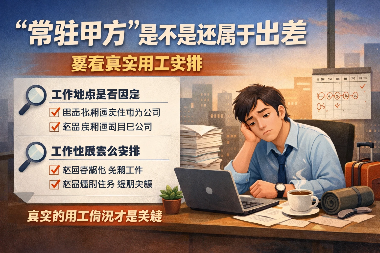 “常驻甲方”是不是还属于出差，要看真实用工安排