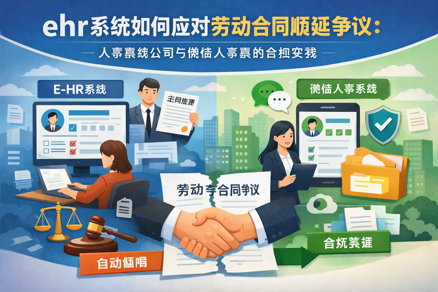 ehr系统如何应对劳动合同顺延争议：人事系统公司与微信人事系统的合规实践