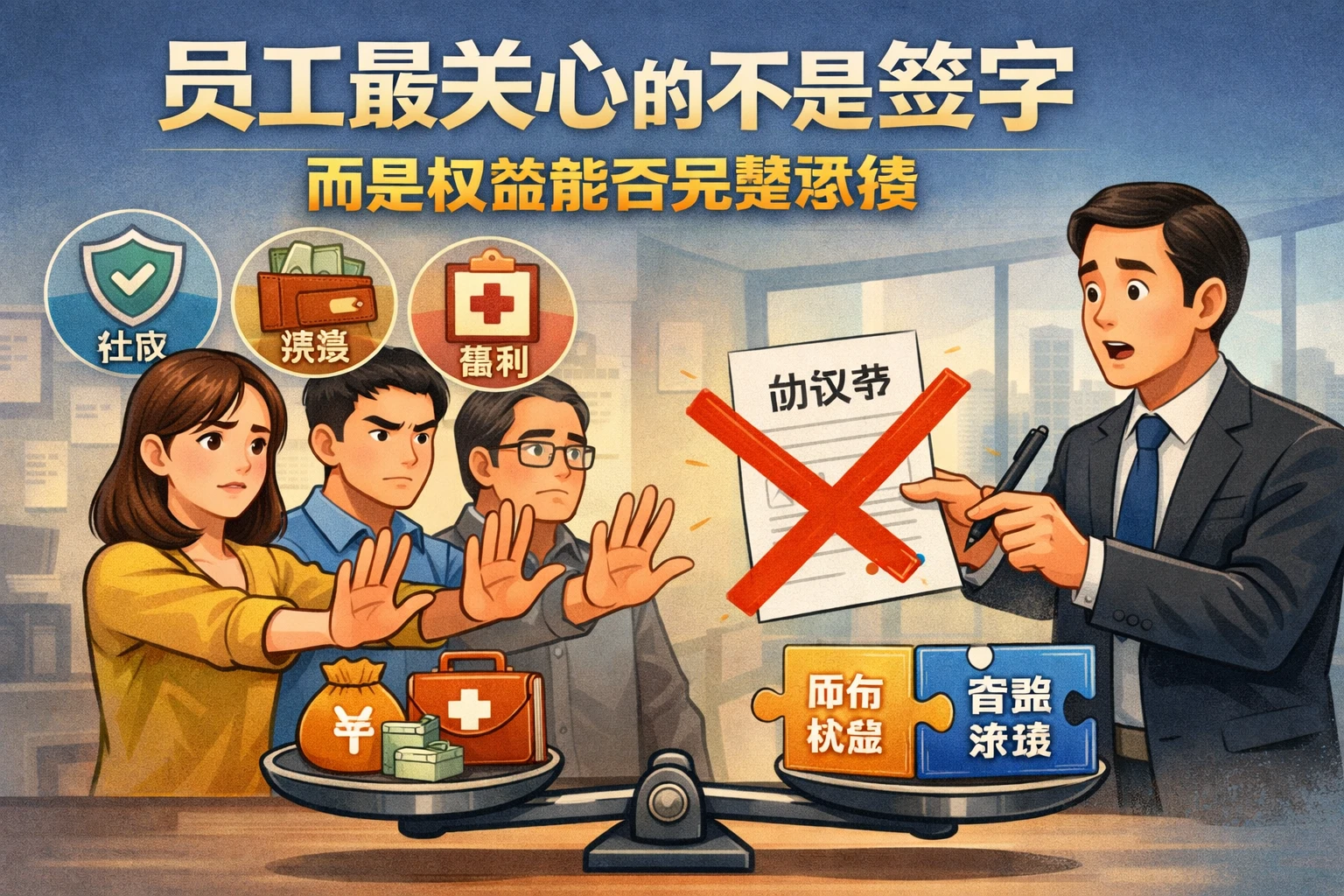 员工最关心的不是签字,而是权益能否完整承接