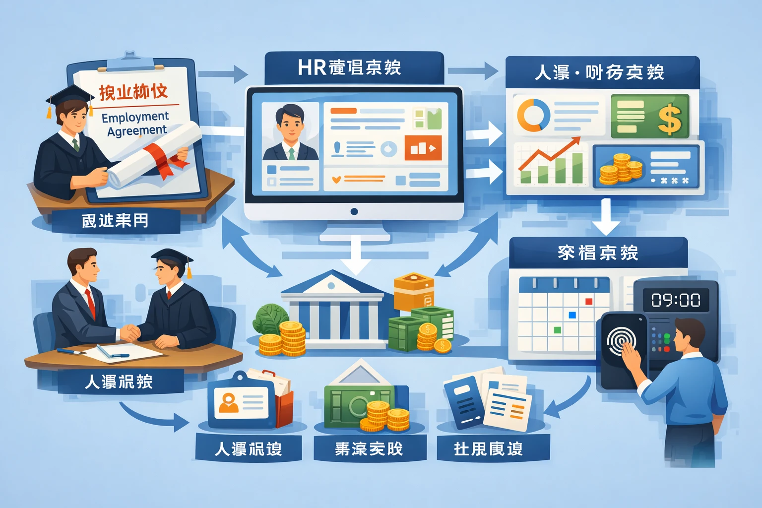 HR管理软件如何规范毕业生录用流程:从就业协议到人事财务一体化系统与考勤系统协同管理