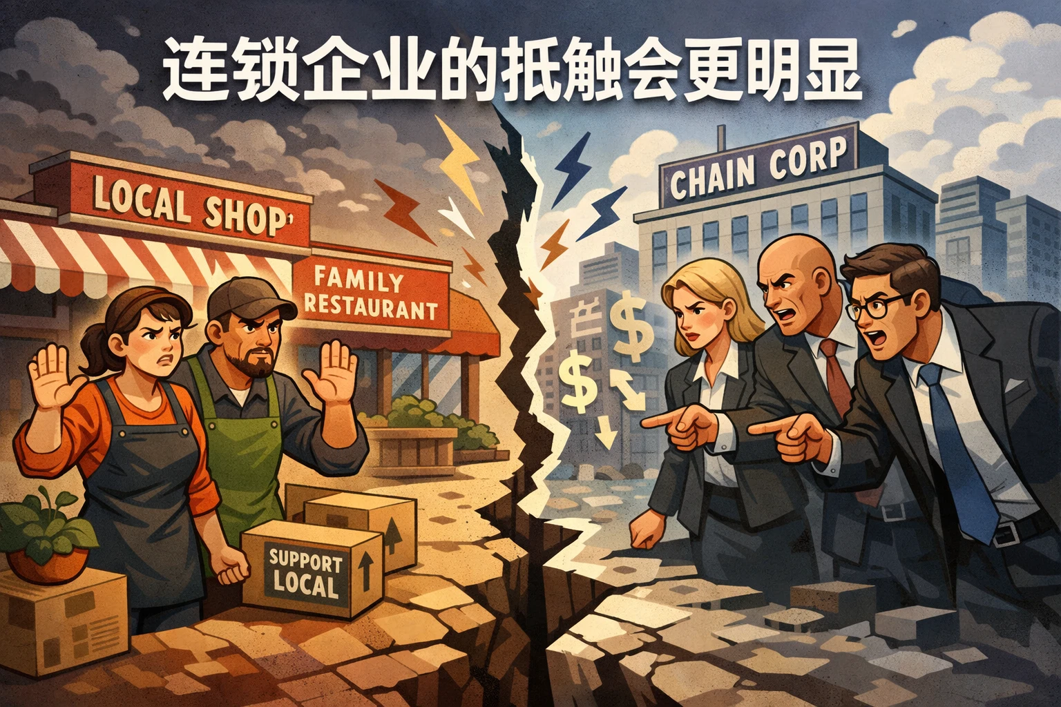 连锁企业的抵触会更明显