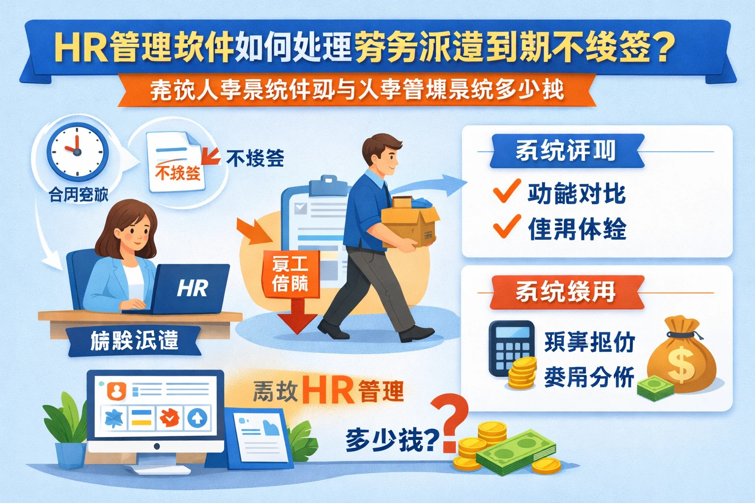 HR管理软件如何处理劳务派遣到期不续签？兼谈人事系统评测与人事管理系统多少钱