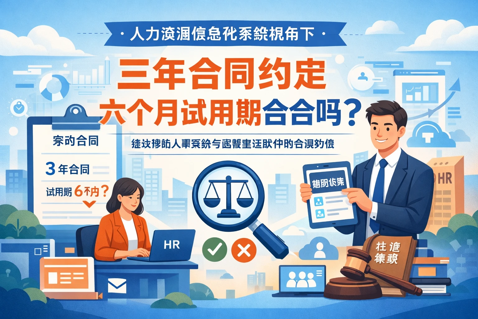 人力资源信息化系统视角下，三年合同约定六个月试用期合法吗？兼谈移动人事系统与招聘管理软件的合规价值